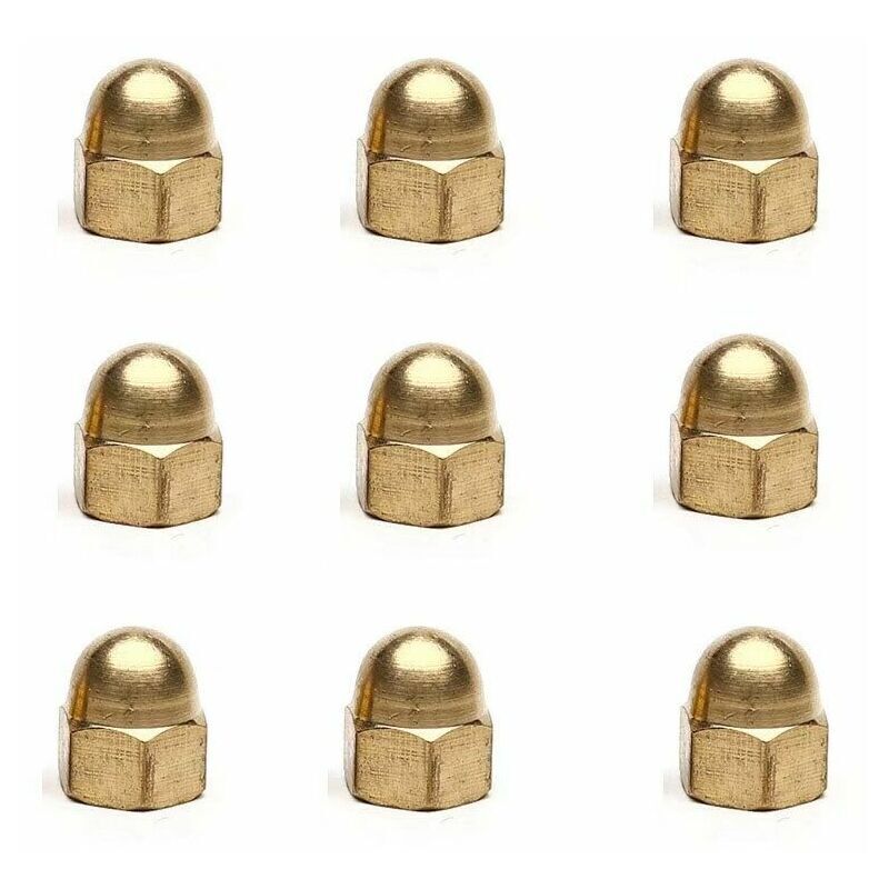 foto del prodotto alovez dado esagonale 20 pezzi m4 dadi a cupola in ottone tappo decorativo esagonale per bulloni in ottone