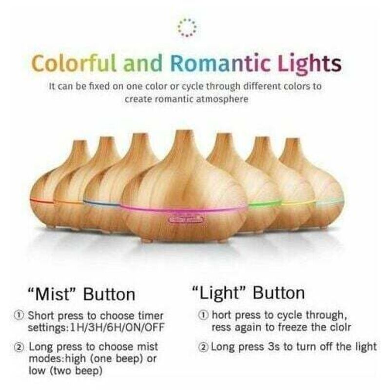 foto del prodotto alovez - diffusore di oli essenziali, diffusore di aromi a ultrasuoni a nebbia fredda da 550 ml, diffusore di aromi elettrico con modalità nebbia