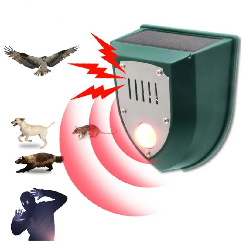 foto del prodotto alovez dispositivo repellente per animali, repellente per animali ad ultrasuoni a carica solare