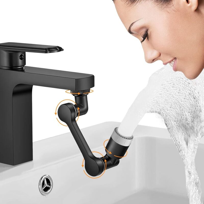 foto del prodotto alovez estensione per rubinetto, aeratore per rubinetto girevole a 1080 , ugello di miscelazione a 2 getti, aeratori universali per rubinetti da