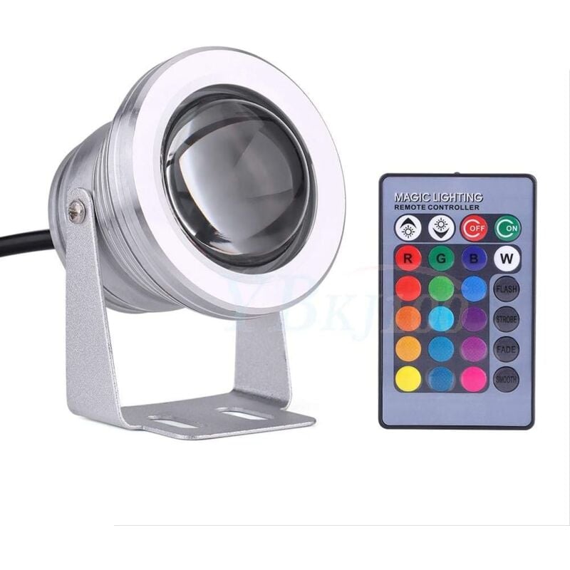 foto del prodotto alovez faretto led sommergibile, illuminazione subacquea rgb impermeabile ip67, faretto led da 10 w per illuminazione da giardino esterna con