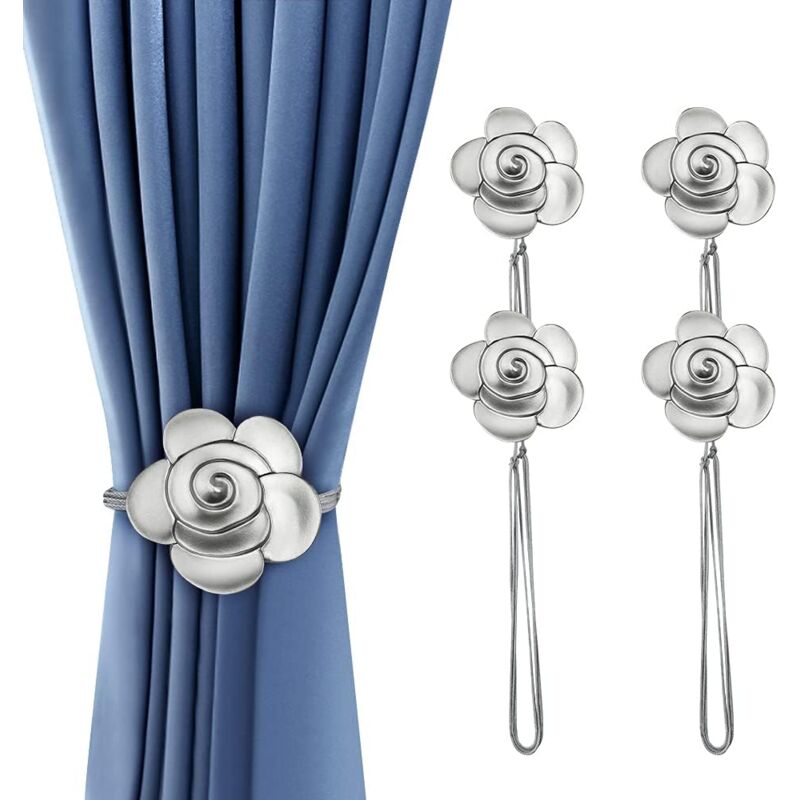 foto del prodotto alovez fermatende, fermatende a forma di fiore in resina, fermatende vintage, fermatende magnetici decorativi con corda per esterni