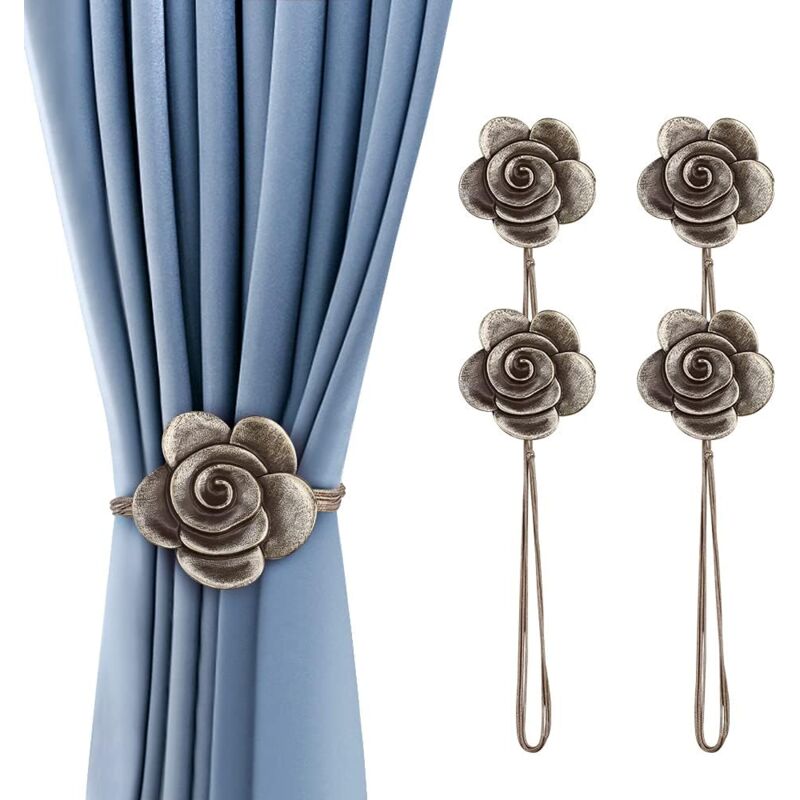 foto del prodotto alovez fermatende, fermatende a forma di fiore in resina, fermatende vintage, fermatende magnetici decorativi con corda per esterni
