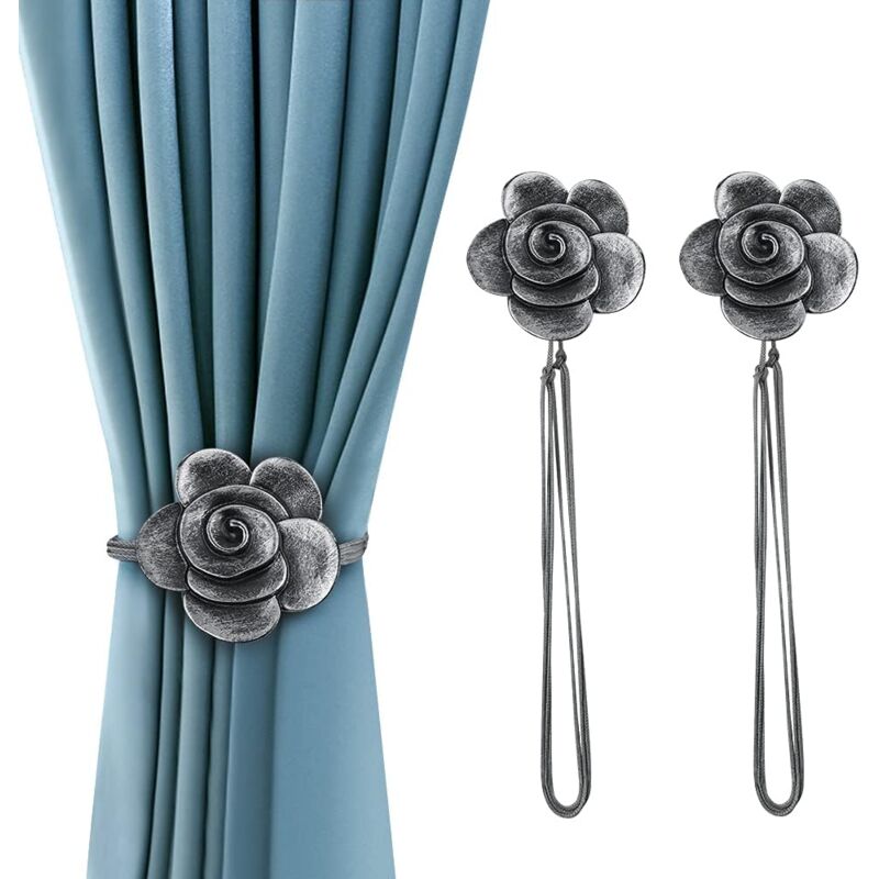 foto del prodotto alovez fermatende magnetici in resina a forma di fiore in stile vintage con corda.