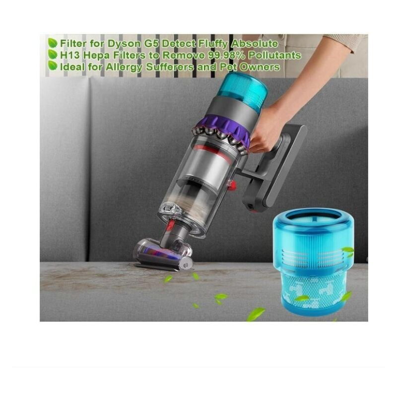 foto del prodotto alovez filtro di ricambio gen5 detect per aspirapolvere dyson g5 detect, g5 detect fluffy, g5 detect absolute, con spazzola per la pulizia.