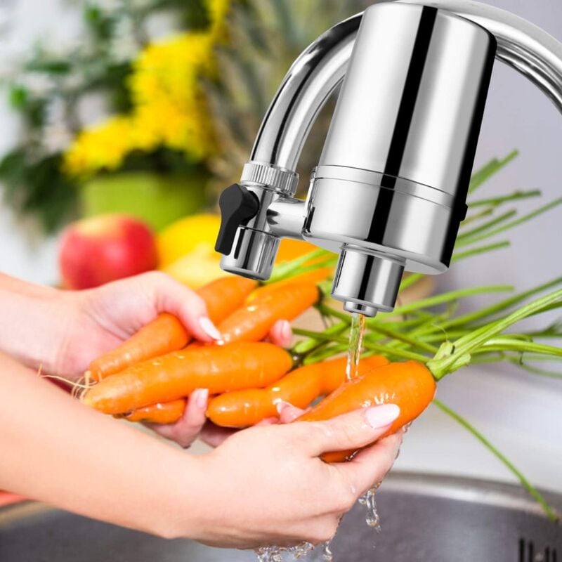 foto del prodotto alovez filtro per l acqua del rubinetto, sistema di filtraggio dell acqua durevole per il rubinetto della cucina, facile da installare adatto a