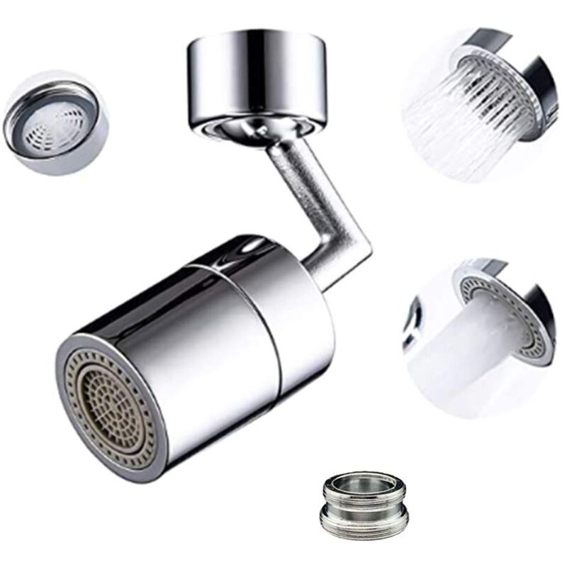 foto del prodotto alovez filtro universale anti schizzo per rubinetto, testa di spruzzo girevole a 720 , rame e abs resistenti, anti schizzo