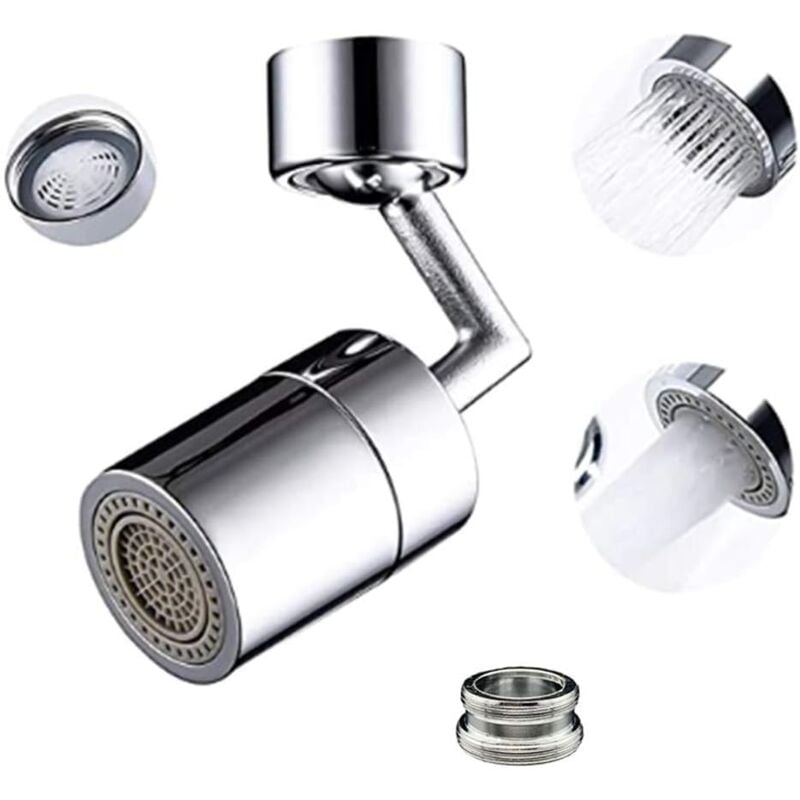foto del prodotto alovez filtro universale anti spruzzi per rubinetto, testa di spruzzo girevole a 720 realizzata in rame resistente e abs