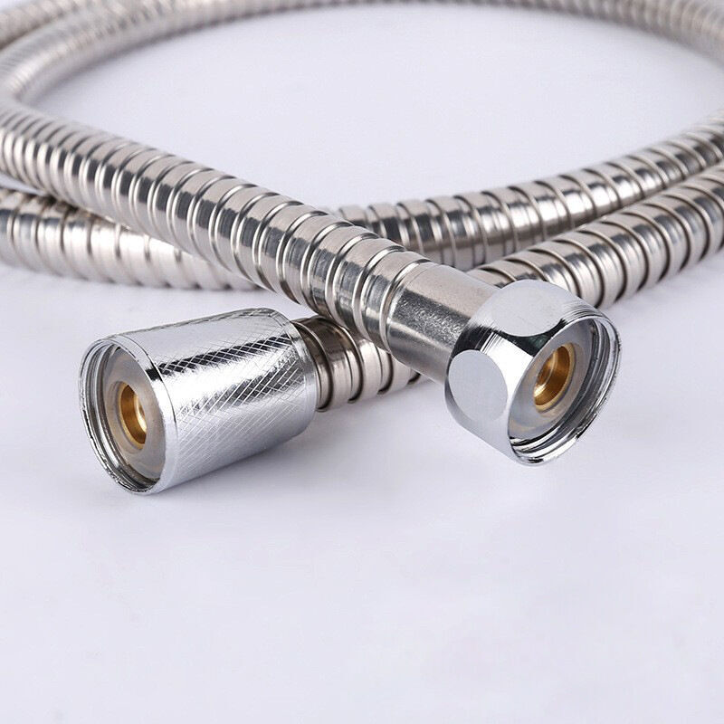 foto del prodotto alovez flessibile doccia prisma in acciaio inox da 200cm realizzato con doppia protezione antitorsione. tubo flessibile per doccia antipiega con