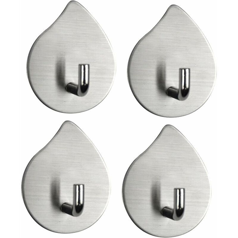 foto del prodotto alovez ganci adesivi, 4 pezzi ganci da parete in acciaio inox per bagno ganci per asciugamani, porta asciugamani autoadesivo impermeabile per