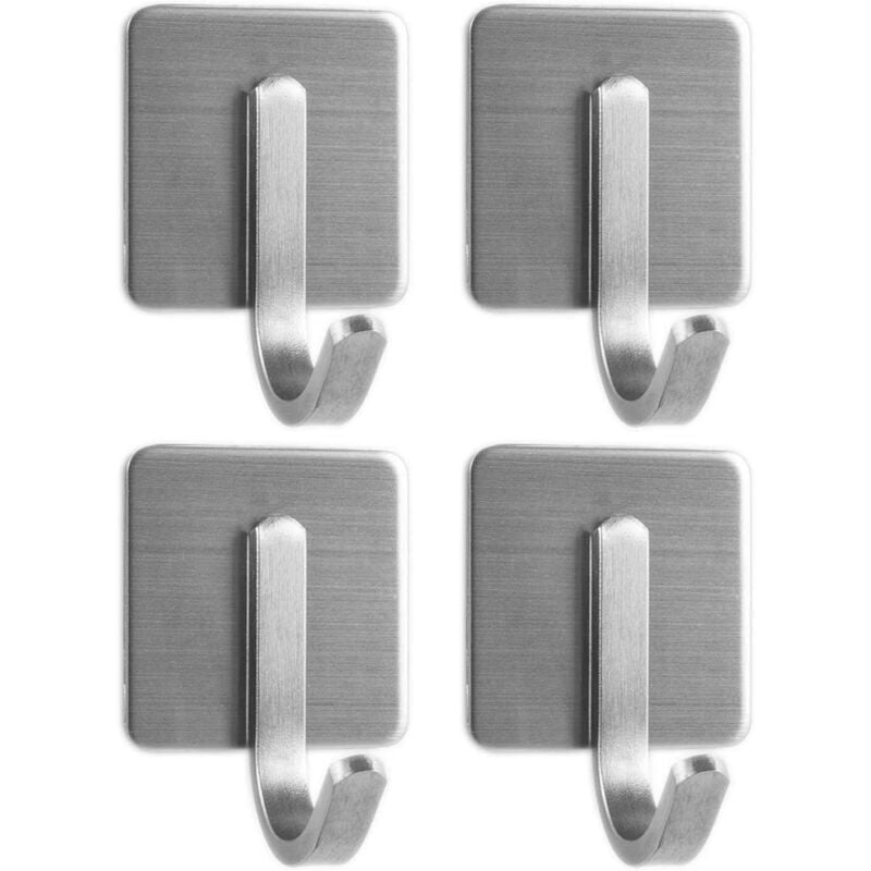 foto del prodotto alovez ganci adesivi, ganci da bagno, ganci autoadesivi in acciaio inox, impermeabili, organizer da doccia per asciugamani, accappatoi, argento.