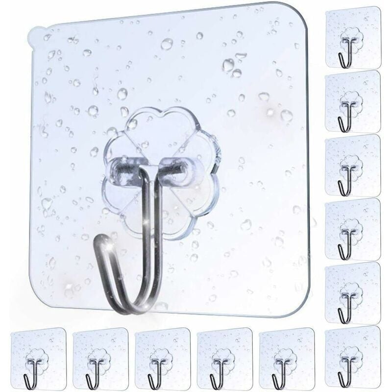 foto del prodotto alovez ganci adesivi, ganci da parete robusti, 8 kg max. , ganci autoadesivi, 12 pezzi