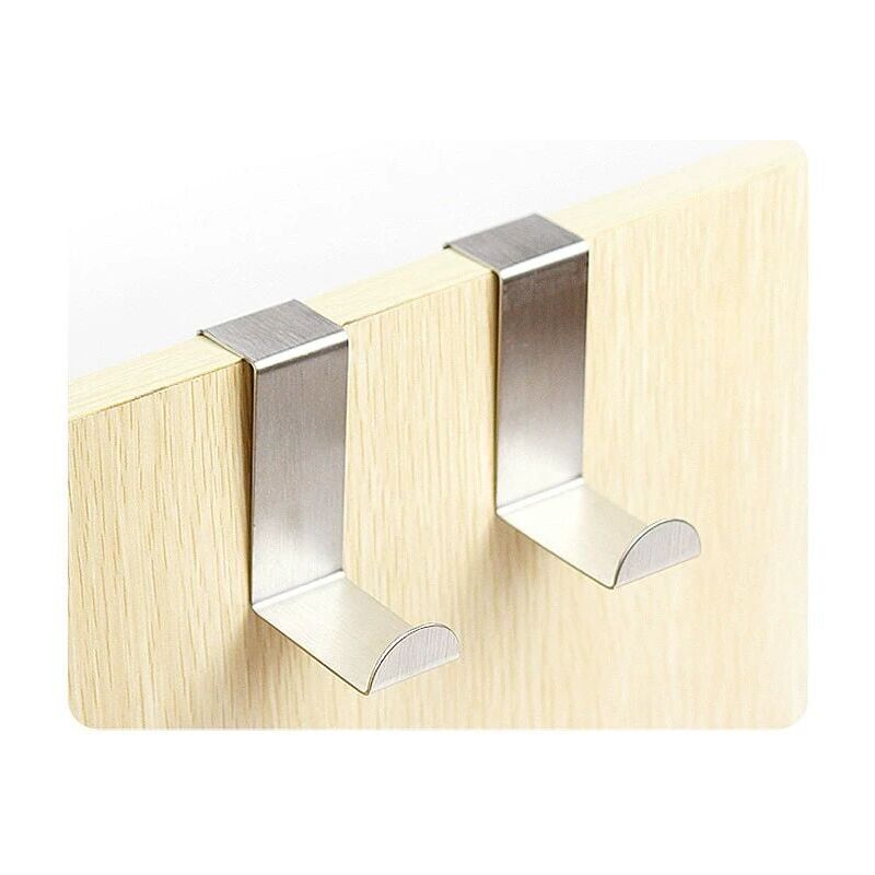 foto del prodotto alovez ganci posteriori per porte in acciaio inossidabile, ganci multifunzione per porte da cucina e bagno, senza traccia, 2 set di ganci