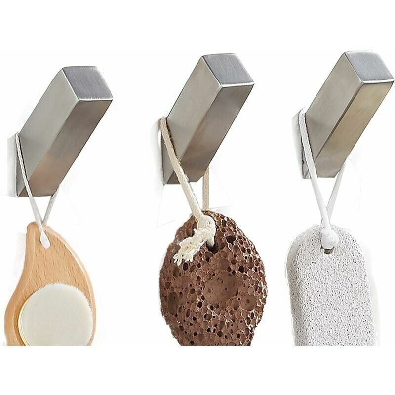 foto del prodotto alovez gancio da parete, bagno per accappatoio, asciugamano, cappello, accessori da bagno in acciaio inox spazzolato, nero opaco, argento