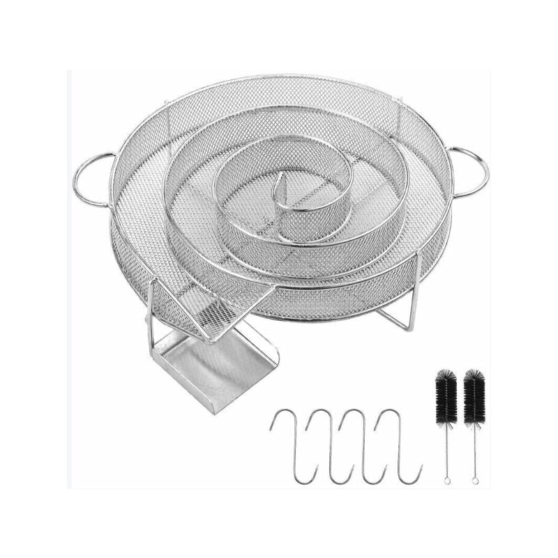 foto del prodotto alovez generatore di fumo freddo per affumicatore, scatola per affumicatore a pellet in acciaio inossidabile di forma rotonda per affumicare carne