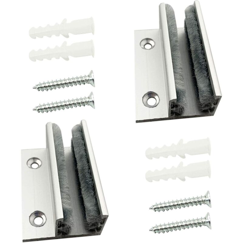 foto del prodotto alovez guida per pavimento per porta scorrevole in vetro morsetto per vetro supporto per ripiano in vetro sistema per porta scorrevole 2 pezzi lega