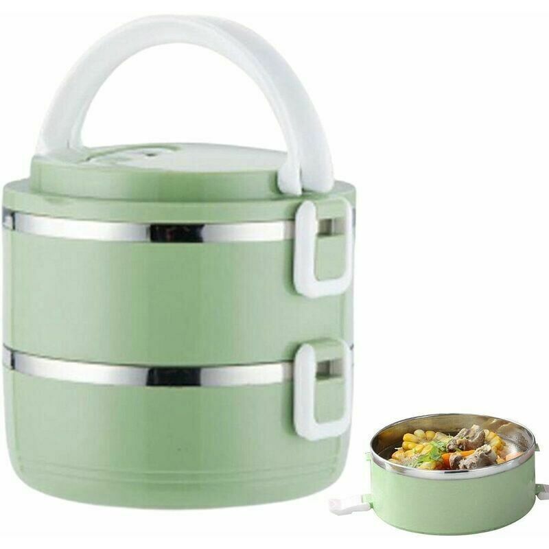 foto del prodotto alovez hermos per cibi caldi 1400ml isme in acciaio inox con manico contenitore per piatti caldi per scuola, ufficio, campeggio doppio strato