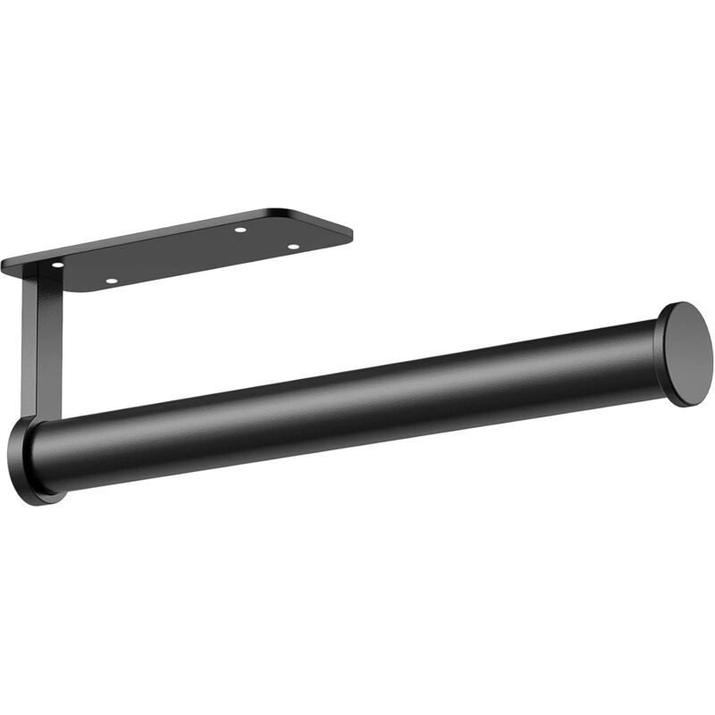 foto del prodotto alovez ikeegan portarotolo di carta autoadesivo o forabile da 33 cm, portarotolo da parete, portarotolo da cucina, portarotolo di carta 1, nero 