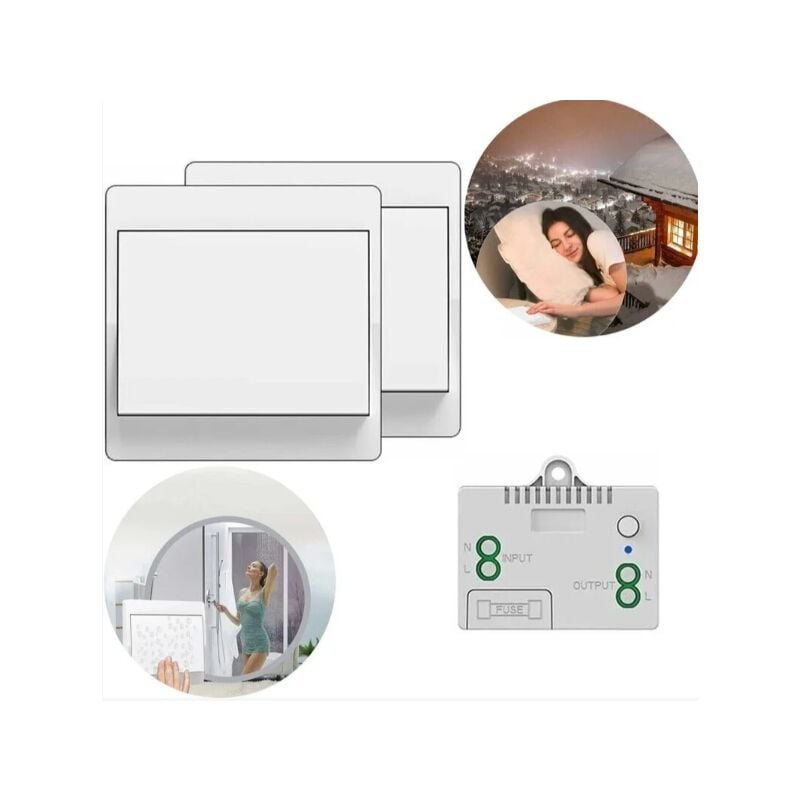 foto del prodotto alovez interruttore wireless autoalimentato, senza batteria, telecomando wireless per luci ed elettrodomestici, impermeabile e sicuro, pu essere