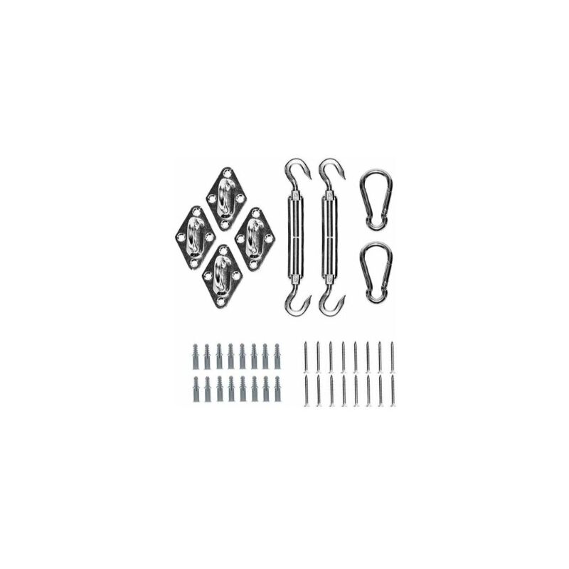foto del prodotto alovez kit di fissaggio per vela ombreggiante kit di accessori di fissaggio in acciaio inossidabile 304 per vela ombreggiante, telo ombreggiante