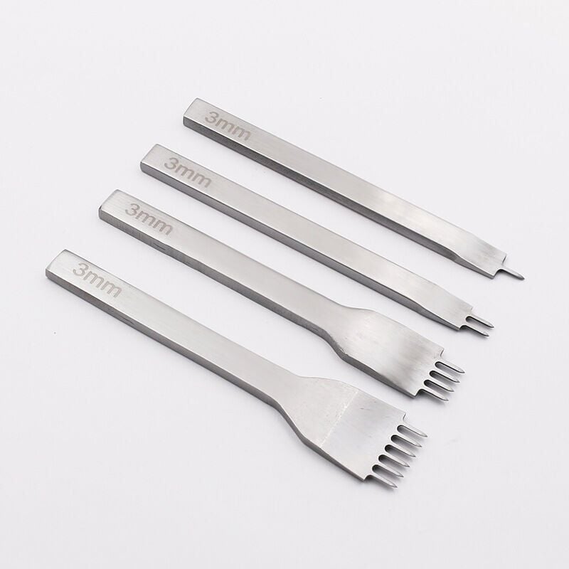 foto del prodotto alovez kit di utensili per perforazione di buchi in pelle, perforatrice fai da te, artigianato in pelle, utensili da cucito a punte, scalpello per