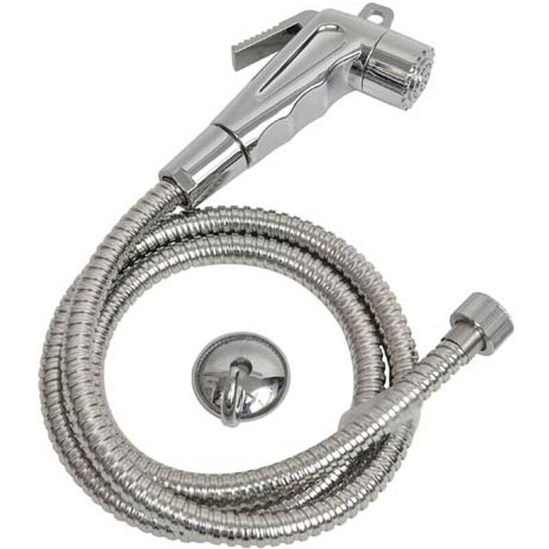 foto del prodotto alovez kit doccetta wc 1 getto con flessibile da 120 cm e supporto a parete in acciaio inox