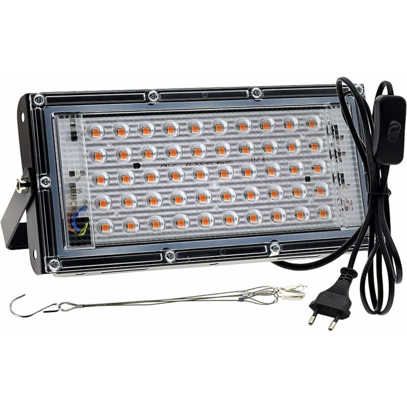 foto del prodotto alovez lampada da coltivazione 100 50w, lampada per la crescita delle piante a led a spettro completo con infrarossi uv, ideale per piante da
