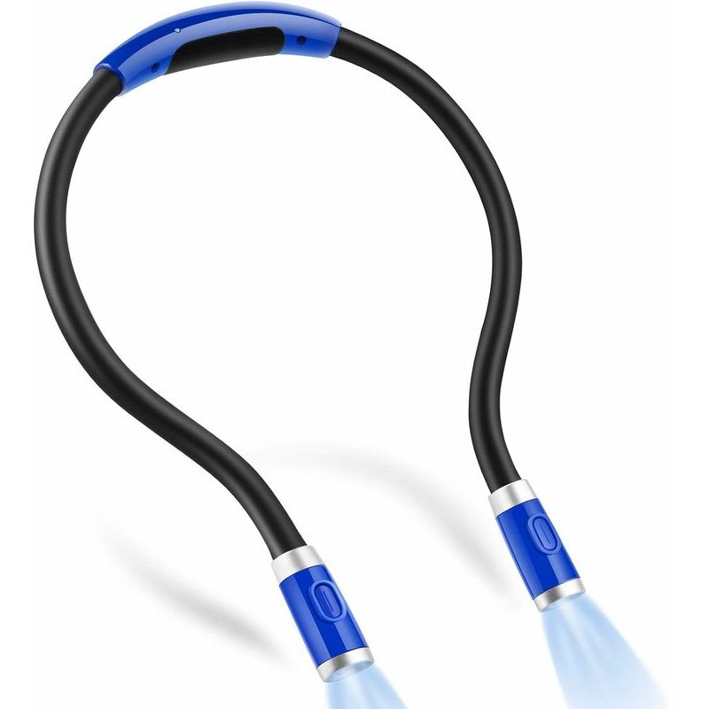foto del prodotto alovez lampada da lettura a led ricaricabile da appendere al collo, lampade da lettura per leggere a letto, 3 livelli di luminosit , 2 bracci