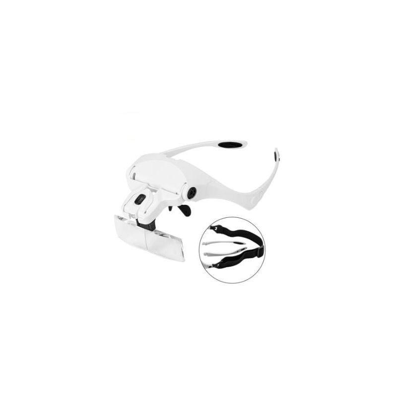 foto del prodotto alovez lente d ingrandimento con 2 led, lente d ingrandimento con testa illuminata per la lettura, per tutti i lavori di precisione, riparazioni,