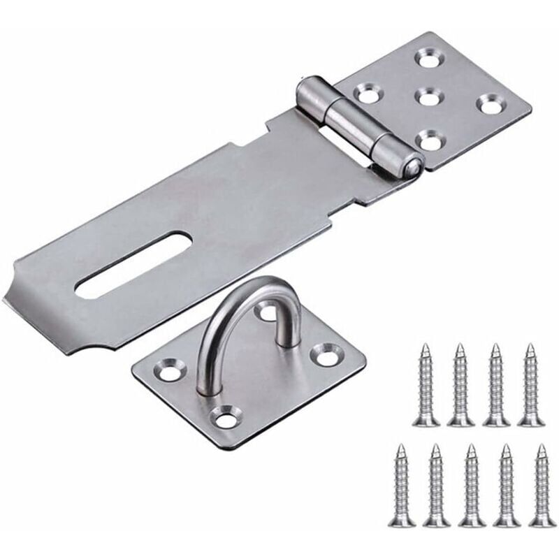 foto del prodotto alovez lucchetto a gancio, chiusura per porta in acciaio inossidabile con morsetto e 10 viti, serratura per porta per camera da letto, cucina,