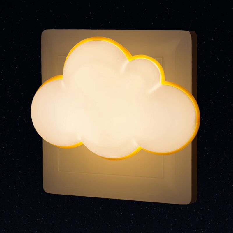 foto del prodotto alovez luce notturna per bambini, lampada notturna elettrica a forma di nuvola con sensore crepuscolare, piccola lampada da parete a led per camera