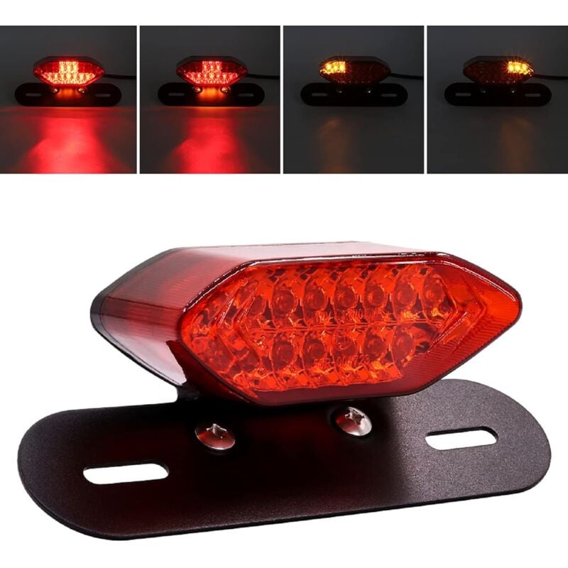 foto del prodotto alovez luci posteriori a led per moto, indicatori di direzione per moto, luce di stop posteriore, luce targa 12v