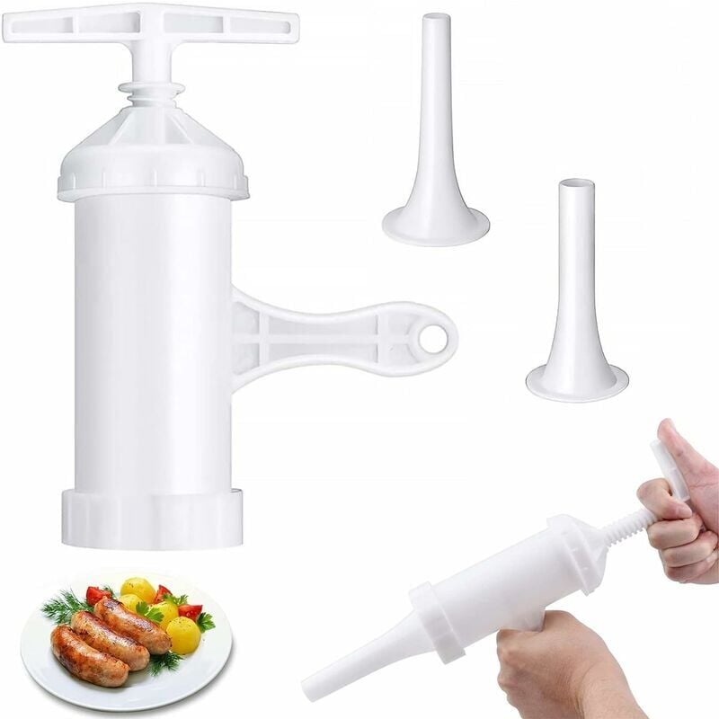 foto del prodotto alovez macchina per insaccatura, insaccatrice per salsicce, imbuto per insaccatura, tubo di riempimento, macchina per salsicce, con 3 imbuti per
