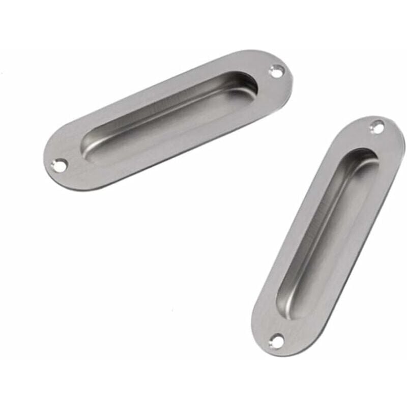 foto del prodotto alovez maniglia per porta a filo 2 pezzi in acciaio inox spazzolato, maniglia a filo, maniglia per porta scorrevole, maniglia per porta