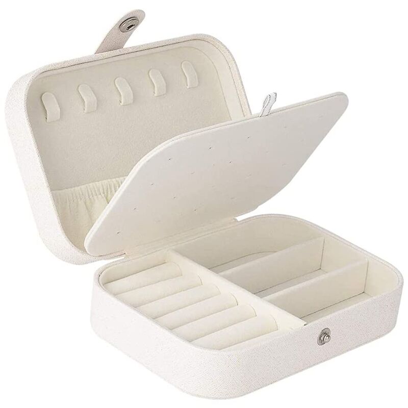 foto del prodotto alovez mini portagioie da viaggio in pelle pu, organizer per gioielli, piccolo portagioie portatile