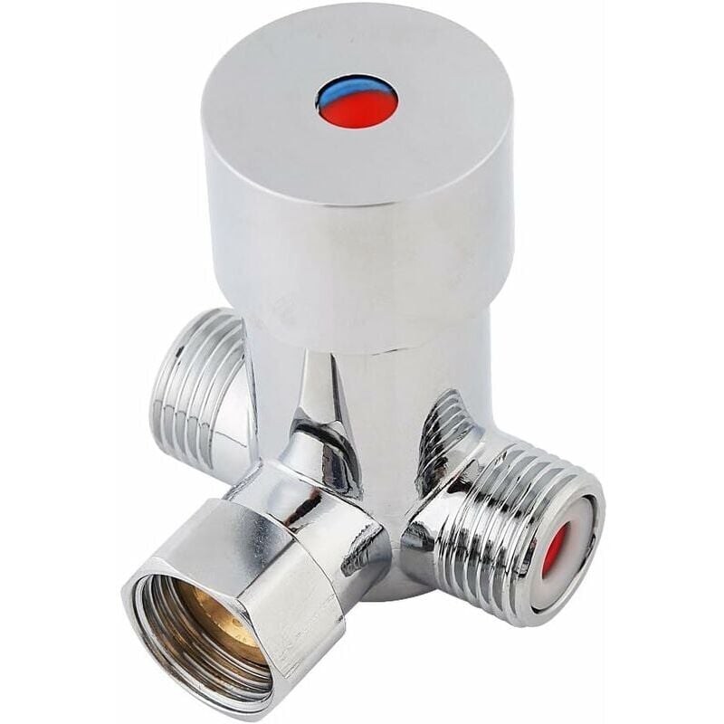 foto del prodotto alovez miscelatore termostatico in ottone massiccio g1 2 valvola deviatrice per doccia con acqua calda e fredda controllo della temperatura per