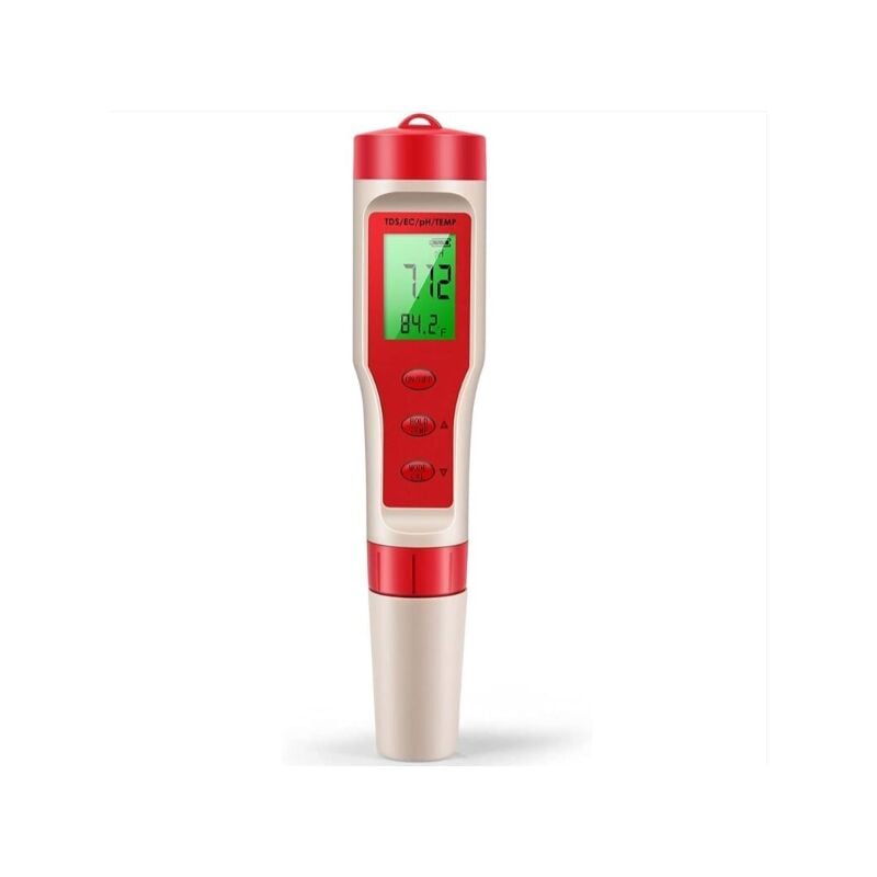 foto del prodotto alovez misuratore di ph, misuratore di ph digitale 4 in 1 con funzione ph tds ec atc per acqua potabile, tester di ph ad alta precisione 0,01 per