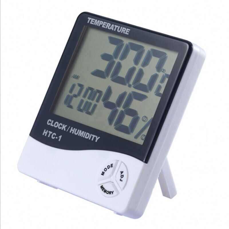 foto del prodotto alovez misuratore di umidit digitale termometro igrometro lcd temperatura interna sveglia, bianco htc 1