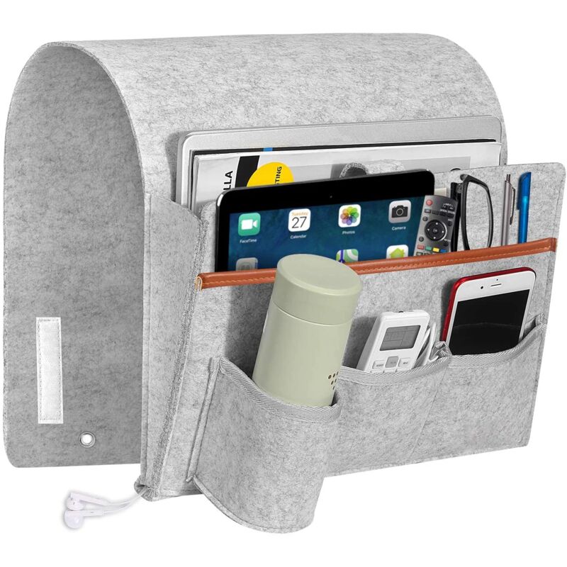 foto del prodotto alovez organizer, 4 tasche con portabottiglie, bracciolo, borsa portaoggetti appesa, per bottiglie, riviste, telecomando