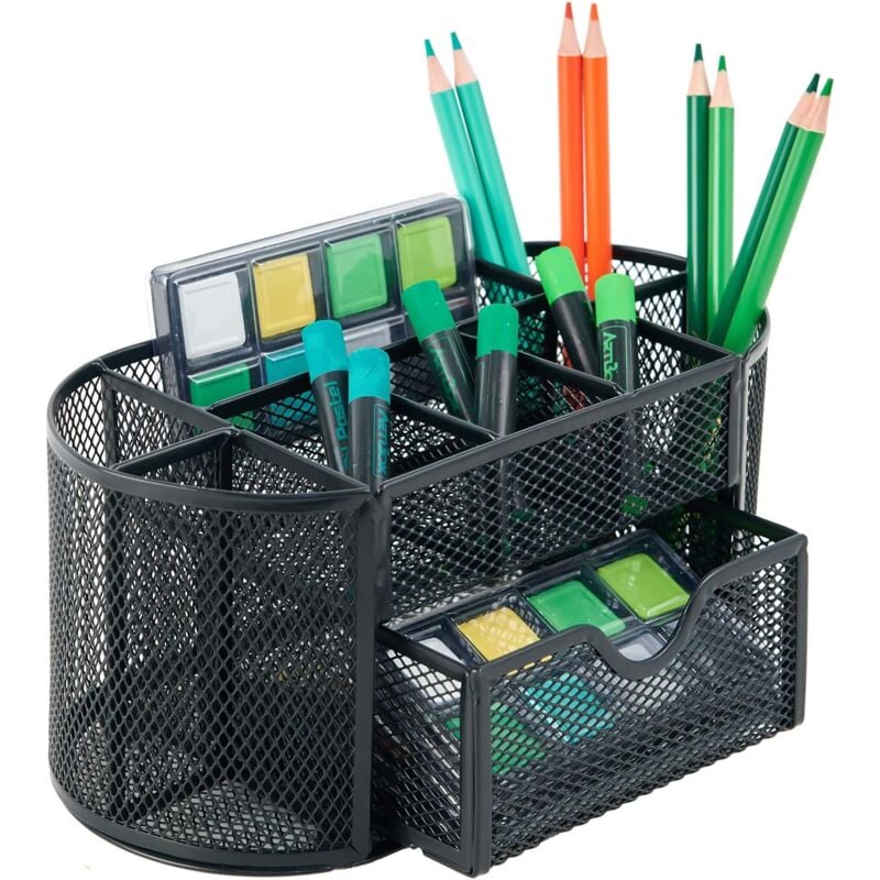 foto del prodotto alovez organizer da scrivania in rete, portapenne e portamatite per scrivania, forniture per ufficio, organizer da scrivania e accessori