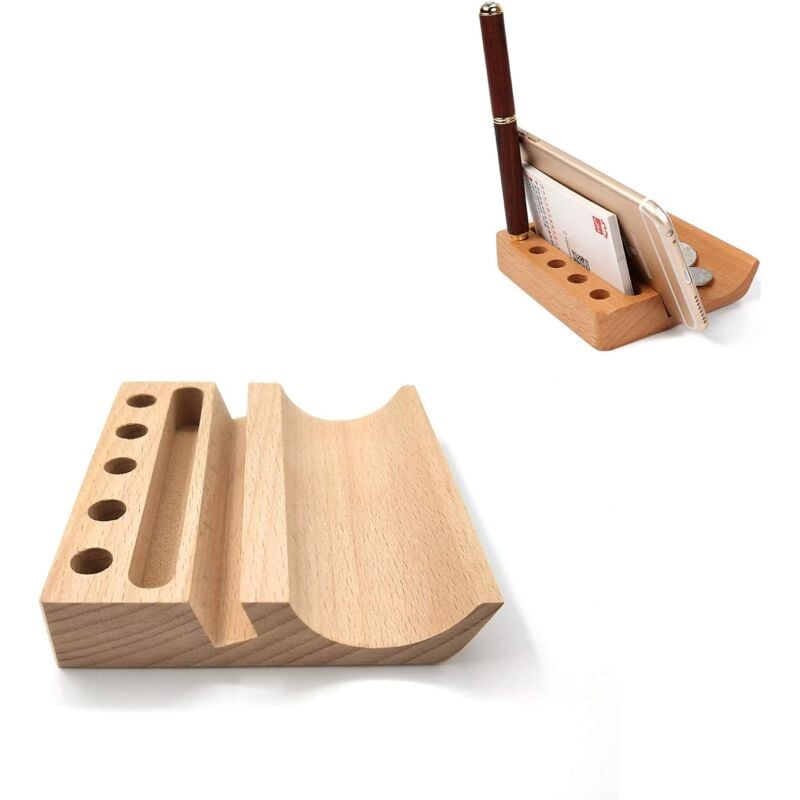 foto del prodotto alovez organizer da scrivania multifunzionale in legno per penne, telefono, biglietti da visita, per casa, ufficio e studio