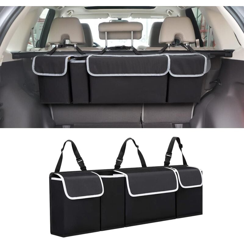 foto del prodotto alovez organizer per bagagliaio auto, organizer da appendere al sedile posteriore per suv, camion, minivan, borsa portaoggetti pieghevole