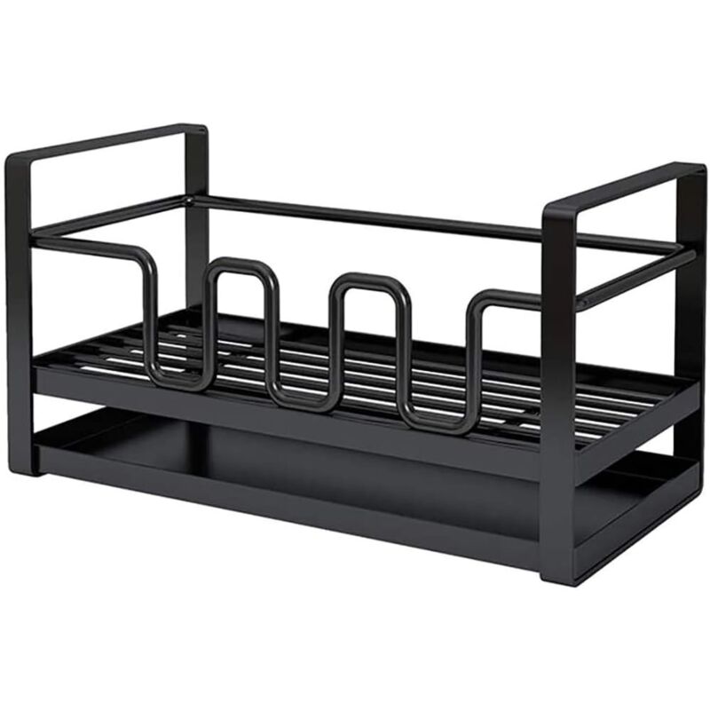 foto del prodotto alovez organizer per lavello, porta spugna, spazzola, sapone, con vassoio di scarico per cucina, portaoggetti per spazzole per la pulizia