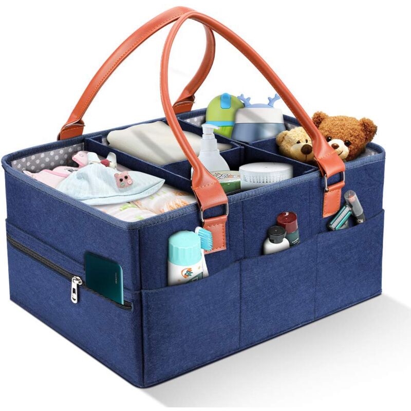 foto del prodotto alovez organizer per pannolini, fasciatoio, borse porta pannolini in feltro portatili, cestino portaoggetti automatico da viaggio