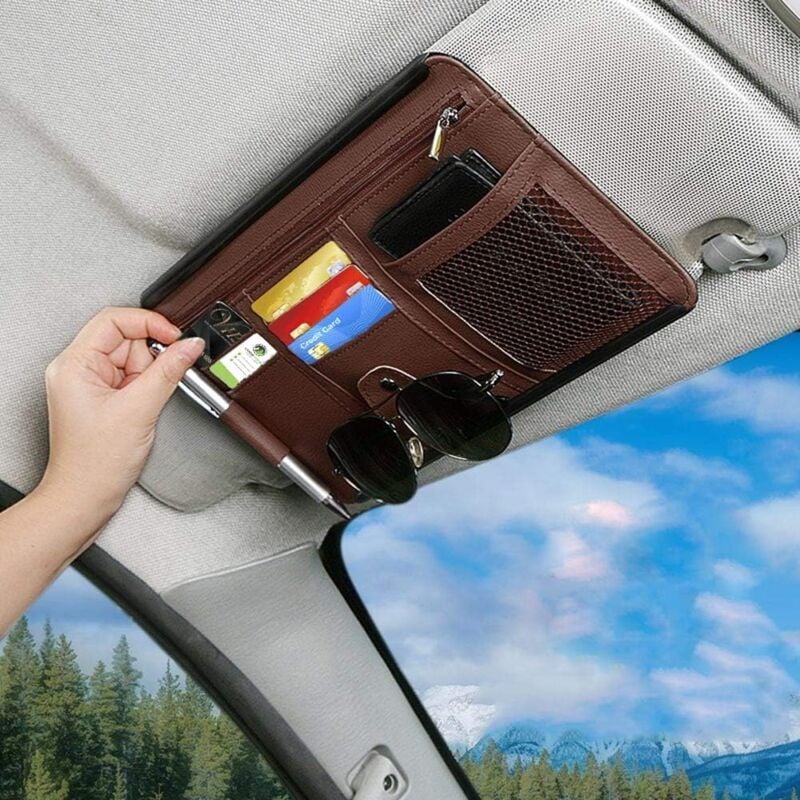 foto del prodotto alovez organizzatore per aletta parasole per auto, custodia per accessori interni auto per camion e suv