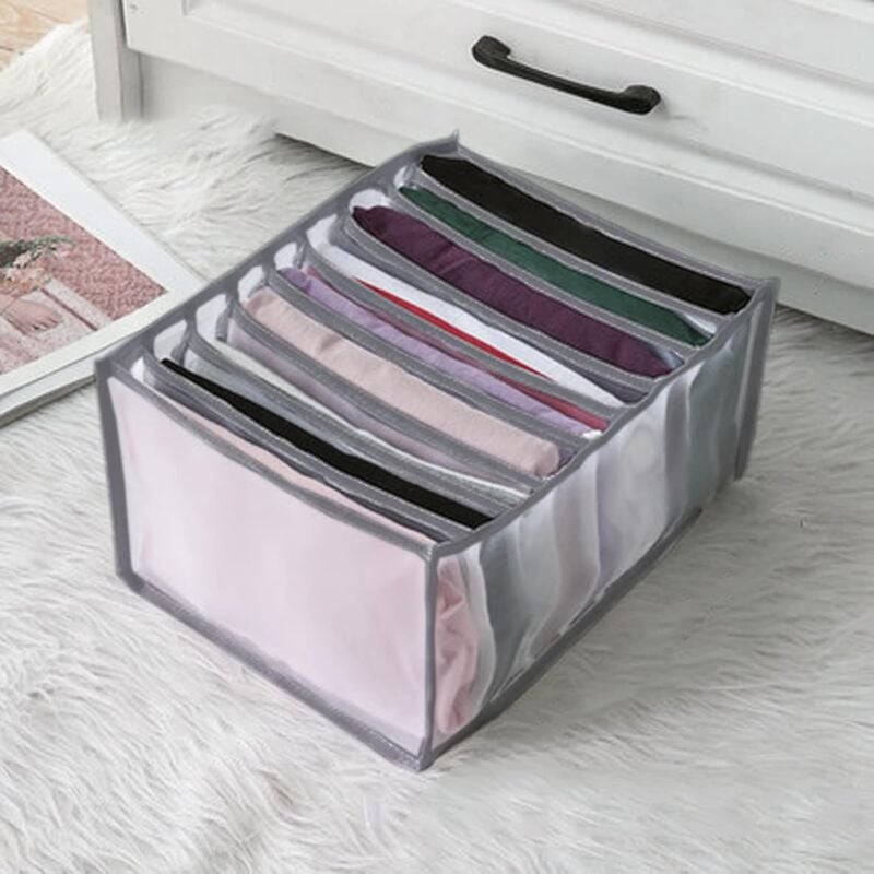 foto del prodotto alovez organizzatore per cassetti, divisori per cassetti pieghevoli e lavabili, contenitore portaoggetti con scomparto traspirante