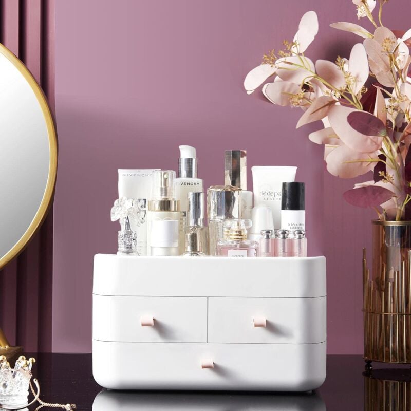 foto del prodotto alovez organizzatore per il trucco con cassetti, organizer per cosmetici da appoggio, ideale per il bagno