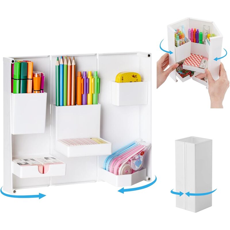foto del prodotto alovez organizzatore pieghevole per matite, grazioso organizer per articoli artistici con apertura e chiusura magnetica