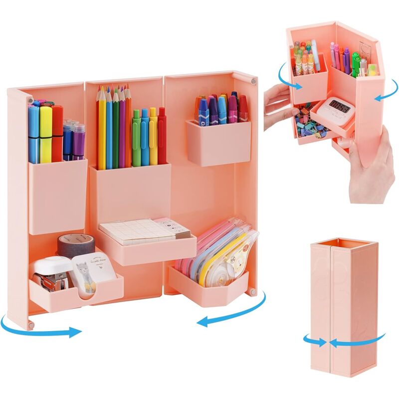 foto del prodotto alovez organizzatore pieghevole per matite, grazioso organizer per articoli artistici con apertura e chiusura magnetica
