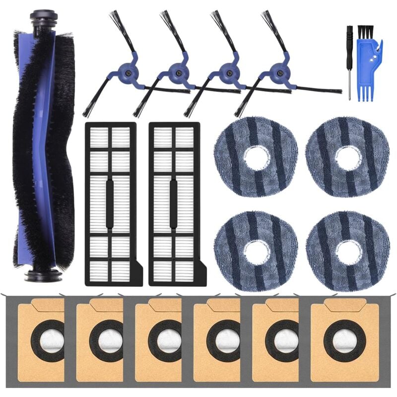 foto del prodotto alovez pacchetto di accessori di ricambio 19 per aspirapolvere robot x10 pro omni, 1 spazzola principale, 4 panni per mocio, 4 spazzole laterali, 2